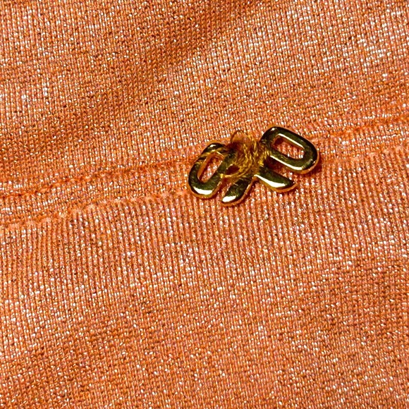 PilyQ PQ Citrine High Waist Teeny Orange Shimmer Swim Bikini Bottom Size L NWT - Picture 8 of 10